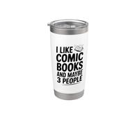 Mi piacciono i fumetti e forse 3 persone Bicchiere termico in acciaio inox doppia parete