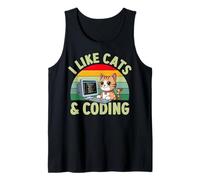 Mi piacciono i Gatti e la codifica Carino Programmazione Amante dei Gattini Canotta