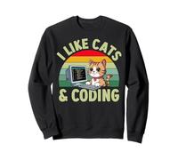 Mi piacciono i Gatti e la codifica Carino Programmazione Amante dei Gattini Felpa