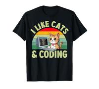 Mi piacciono i Gatti e la codifica Carino Programmazione Amante dei Gattini Maglietta