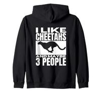 Mi piacciono i ghepardi e Forse 3 Persone Ghepardo Divertente Felpa con Cappuccio