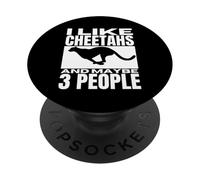 Mi piacciono i ghepardi e forse 3 persone Ghepardo divertente PopSockets PopGrip Adesivo