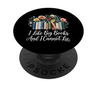 Mi piacciono i grandi libri e non posso mentire Funny Flowers Book Lover PopSockets PopGrip Adesivo