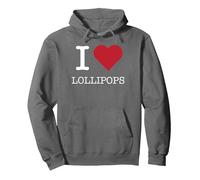Mi piacciono i Lecca-Lecca, Amo i Lecca-Lecca Felpa con Cappuccio, Unisex per Adulti, Asfalto, L