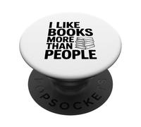 Mi piacciono i libri più delle persone Amanti dei libri introversi PopSockets PopGrip Adesivo