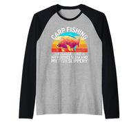 Mi piacciono i Miei Hobby Lento e Il Mio Pesce Pesca alla Carpa scivolosa Maglia con Maniche Raglan