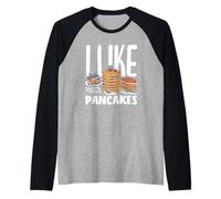 Mi piacciono i pancake impilano divertenti vibrazioni per la colazione Maglia con Maniche Raglan