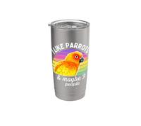 Mi piacciono i pappagalli Sun Conure e forse 3 persone Bicchiere termico in acciaio inox doppia parete