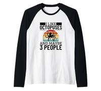 Mi piacciono i polpi e Forse 3 Persone Polpo Divertente Maglia con Maniche Raglan