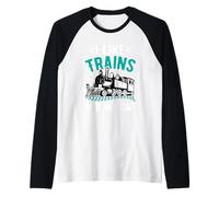 Mi piacciono i Treni e Il Mio Gatto Maglia con Maniche Raglan