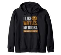 Mi piacciono i Waffle I Miei Libri e Forse 3 Persone Felpa con Cappuccio