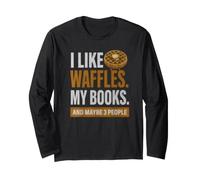 Mi piacciono i Waffle I Miei Libri e Forse 3 Persone Maglia a Manica