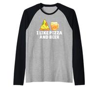 Mi piacciono la Pizza e la Birra Maglia con Maniche Raglan
