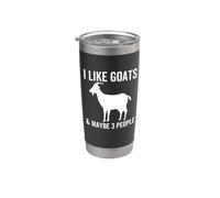 Mi piacciono le capre e forse 3 Persone Funny Farm Introverso Bicchiere termico in acciaio inox doppia parete