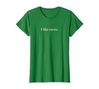 Mi piacciono Le grotte - Funny Typography Maglietta, Donna, Verde Mela, L