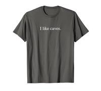 Mi piacciono Le grotte - Funny Typography Maglietta, Uomo, Asfalto, 6XL