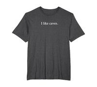 Mi piacciono Le grotte - Funny Typography Maglietta, Uomo Taglie Grandi, Grigio Scuro, 3X Tall