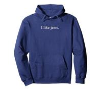 Mi piacciono Le mascelle - Funny Typography Felpa con Cappuccio, Unisex per Adulti, Navy, XL