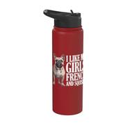 Mi Piacciono Le Mie Ragazze Francese E Squishy Frenchie Bulldog Francese Stainless Steel Insulated Water Bottle