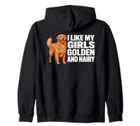 Mi piacciono Le Mie Ragazze Golden Retriever Dog Meme Felpa con Cappuccio