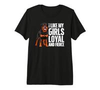 Mi piacciono Le Mie Ragazze Leale e feroce Cane Rottie Love Rottweiler Maglietta Premium