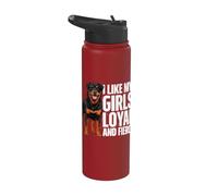 Mi piacciono le mie ragazze Leale e feroce Cane Rottie Love Rottweiler Stainless Steel Insulated Water Bottle