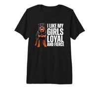 Mi piacciono Le Mie Ragazze Rottweiler Cane Rottie Fedele e feroce Maglietta Premium