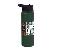 Mi piacciono le mie ragazze Rottweiler Cane Rottie fedele e feroce Stainless Steel Insulated Water Bottle