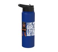 Mi piacciono le mie ragazze Rottweiler Cane Rottie fedele e feroce Stainless Steel Insulated Water Bottle