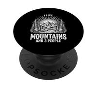 Mi piacciono le montagne e 3 persone Escursione escursionistica di alpinismo PopSockets PopGrip Adesivo