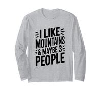 Mi piacciono Le Montagne e Forse 3 Persone Citazione Divertente Maglia a Manica