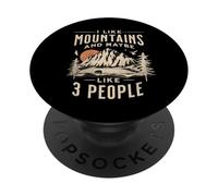 Mi piacciono le montagne e forse 3 Persone Vintage Camping PopSockets PopGrip Adesivo