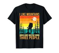 Mi piacciono le montagne e forse tre persone divertente campeggio Maglietta