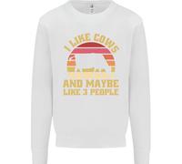 Mi Piacciono Le Mucche E 3 Persone Maglione Divertente Sarcastico Uomo