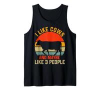 Mi piacciono Le Mucche e Forse Come 3 Persone Mucca Retro Canotta