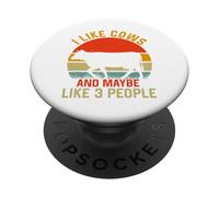 mi piacciono le mucche e forse come 3 persone mucca Retro PopSockets PopGrip Adesivo