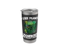 Mi piacciono le piante zombi e forse 3 persone divertente Halloween Bicchiere termico in acciaio inox doppia parete