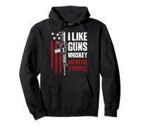 Mi piacciono Le Pistole Whisky e Forse 3 Persone - Funny USA Gun Felpa con Cappuccio