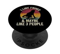 Mi piacciono le rane e forse come 3 persone Amante effetto vintage PopSockets PopGrip Adesivo
