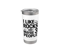 Mi piacciono le rocce e forse 3 Persone Divertente Umorismo eccentrico Bicchiere termico in acciaio inox doppia parete