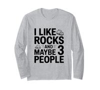 Mi piacciono Le Rocce e Forse 3 Persone Divertente Umorismo eccentrico Maglia a Manica