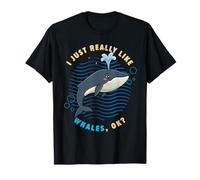 Mi piacciono Molto Le Balene Ok Sea Animals Lover Fin Whale Maglietta