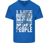 Mi Piace Correre Cross Country Marathon Runner Uomo T-Shirt In Cotone A V