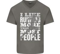 Mi Piace Correre Cross Country Marathon Runner Uomo T-Shirt In Cotone A V