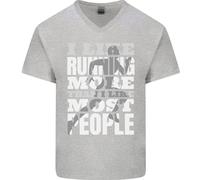 Mi Piace Correre Cross Country Marathon Runner Uomo T-Shirt In Cotone A V