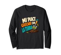 Mi Piace Giocare con la Terra Umorismo Giardinaggio Maglia a Manica