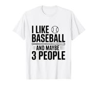 Mi Piace Il Baseball e Forse 3 Persone Maglietta