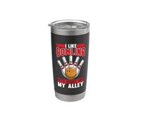 Mi piace il bowling È proprio nel mio vicolo Ninepins Alley Bowling Bicchiere termico in acciaio inox doppia parete