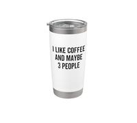 Mi piace il caffè e forse 3 Persone Divertente Sarcastico Introverso Bicchiere termico in acciaio inox doppia parete