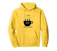Mi Piace Il caffè e Forse 3 Persone Grafica Divertente Felpa con Cappuccio, Unisex per Adulti, Limone, M